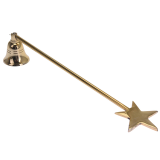 Kerzenlöscher mit beweglicher Glocke, ca. 29 cm, Motiv Stern, goldfarbig