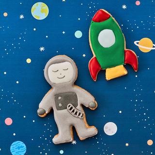 Ausstecher Kosmonaut Astronaut mit Pägung, Keksausstecher Plätzchenform, Edelstahl &ndash; rostfrei, ca. 8 cm