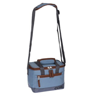 Kühltasche RETRODESIGN mit Fronttasche und Griff, Isoliertasche, Polyester/Isoliermaterial, ca. 23 x 14.5 x 17 cm, ca. 5 l, blau