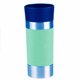 Isolierbecher Thermobecher Thermoflasche, Edelstahl &ndash; rostfrei, 100% auslaufsicher, ca. Ø 8 x 19 cm, Volumen ca. 360 ml, mint