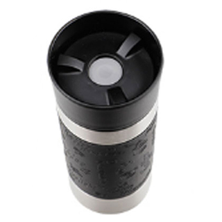 Isolierbecher Thermobecher Thermoflasche, Edelstahl &ndash; rostfrei, 100% auslaufsicher, ca. Ø 8 x 19 cm, Volumen ca. 360 ml, schwarz