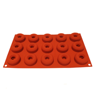 Backform Motivbackform Donuts klein, 15er, Silikon, ca 4 cm große Küchlein, trerrakotta