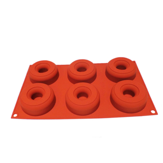 Backform Donuts, Motivbackform, 6er, Silikon, Silikon,  7.5 cm, terracotta