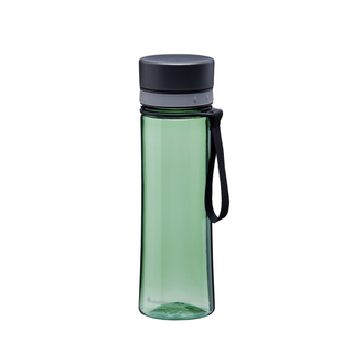 Trinkflasche AVEO 0.6 l uni,Outdoorflasche Wasserflasche, 100% auslaufsicher, hochwertiger BPA-freier Kunststoff, ca. Ø 7.2 x 24.5 cm, Volumen ca. 650 ml, Basil Green/transparent, 0.6 L