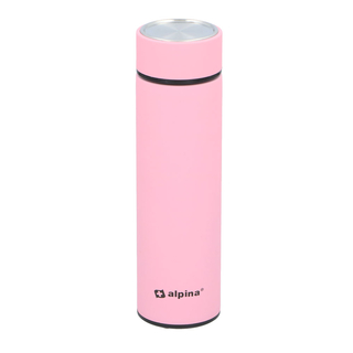 Isolierflasche mit Sieb, 400ml, softgrip rosa/pink