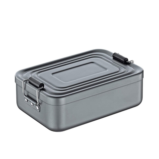 Lunchbox Brotdose Vesperdose klein, Aluminium, anthrazit matt