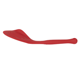 Pfannenwender rot, Silikonwender Bratenwender, flexibel geschlitzt, ca. 29 cm, hitzebeständig bis 260 °C, Silikon