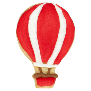 Ausstecher Heißluftballon mit Prägung, Keksausstecher Plätzchenform, Edelstahl rostfrei, 6.5 cm