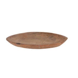 Dekoschale oval, Holzschale Obstschale Teakholz 35x25x3,5cm