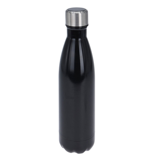 Isolierflasche Sportflasche schmal mit Thermometer 500 ml schwarz