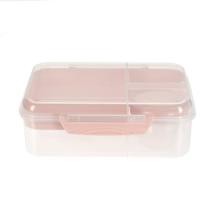 Lunchbox DELUXE mit Unterteilung u Döschen 17x17x9 cm rosa