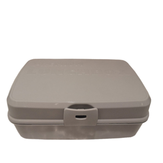 Lunchbox 2l mit Snackbox 350 ml, Kunststoff, Maße: L ca. 21 x B15 x H 8,5 cm, Farbe: grau ( Lunchbox)  + grün ( Snackbox )