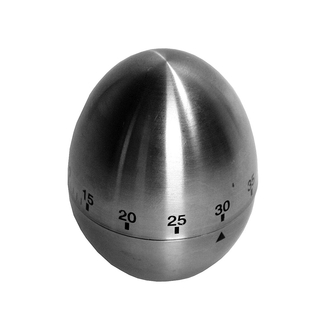 Kurzzeitwecker Eieruhr Küchentimer Küchenwecker, Motiv Ei, manuell einstellbar bis 59 Minuten, Edelstahl