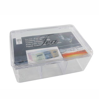Teebox eckig Teekiste Teedose Utensilienbox 6 Fächer Material: Acryl