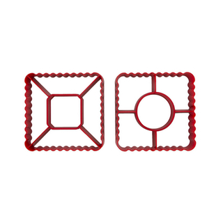 Ausstechformen Kunststoff Blätterteig 2er Set Größe 8,4 x 8,4 x 2,2 cm, Farbe Rot
