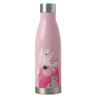 Isolierflasche Thermoflasche Trinkflasche doppelwandig Edelstahl mit Schraubverschluss 500ml pink Galah Vogel