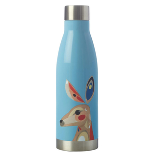 Isolierflasche Thermoflasche Trinkflasche doppelwandig Edelstahl mit Schraubverschluss 500ml blau Kangaroo