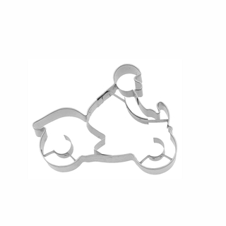 Ausstecher Motorradfahrer Keksausstecher Plätzchenform, Edelstahl rostfrei, 8 cm