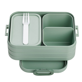 Bentobox M/klein, mit Einsatz, NORDIC SAGE Lunchbox  Brotdose  Innendosen und Gabel, Kunststoff BPA-Frei, ca. 900 ml,