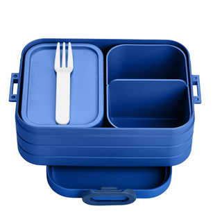 Bentobox M/klein, mit Einsatz, VIVID BLUE Lunchbox  Brotdose  Innendosen und Gabel, Kunststoff BPA-Frei, ca. 900 ml,