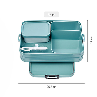 Bentobox XL/gro mit Einsatz, VIVID BLUE Lunchbox Brotdose, mit Einsatz,Innendose und Gabel,Kunststoff BPA frei, ca. 1500 ml