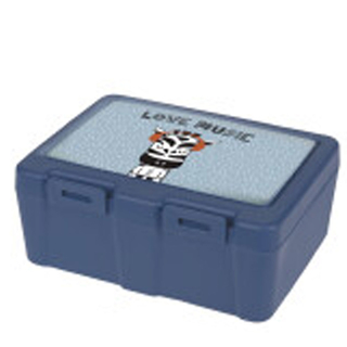 Lunchbox mit Unterteiler und Gabel-Löffel, Kunstsstoff, Motiv: Zebra