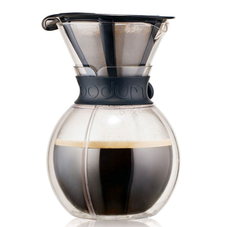 Bodum POUR OVER Kaffeebereiter mit Permanent Edelstahl Kaffeefilter, 4 Tassen, 0.5 l, schwarz