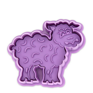 Ausstecher Präge-Ausstechform Schaf, mit Auswerfer, 6,5 cm, Kunststoff,  lila