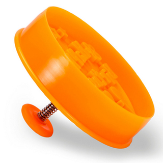 Ausstecher Präge-Ausstechform Happy Birthday, mit Auswerfer, 6,5 cm, Kunststoff, orange
