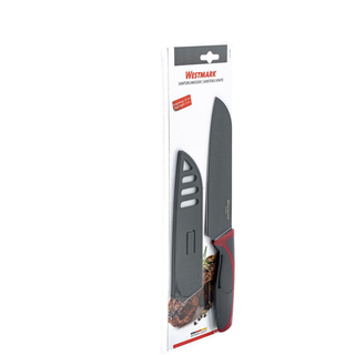 Messer mit Klingenschutz, Santokumesser, Klinge 17 cm