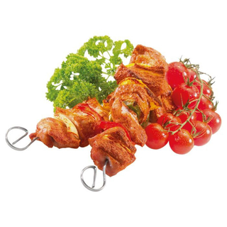 Schaschlikspieße Fleischspieße Gemüsespieße, Edelstahl, ca. 21.5 cm, 4 Stück