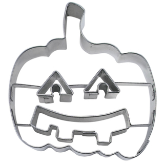 Ausstecher Halloweenkürbis Kürbis mit Prägung Keksausstecher Plätzchenform, Edelstahl rostfrei, ca. 6 cm