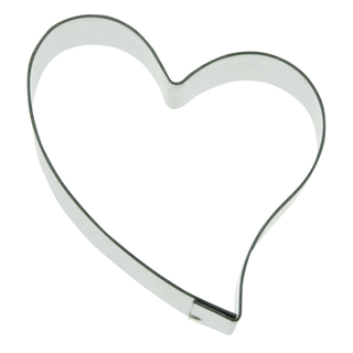 Ausstecher Herz schräg groß Keksausstecher Plätzchenform, Edelstahl rostfrei, ca. 9.5 cm