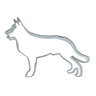 Ausstecher Hund Schäferhund Keksausstecher Plätzchenform, Edelstahl rostfrei, ca. L  8,2 x B 8 x H 2 cm