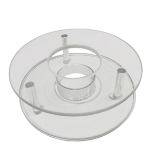 Stövchen Teewärmer Kannenwärmer für ein Teelicht, Glas Metall, ca. Ø 12.5 x H 4.5 cm, 1 Stück
