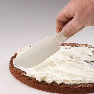 Teigschaber Kuchenlöser Kuchenmesser, Kunststoff, ca. 23 x 3.5 x 0.6 cm, weiß