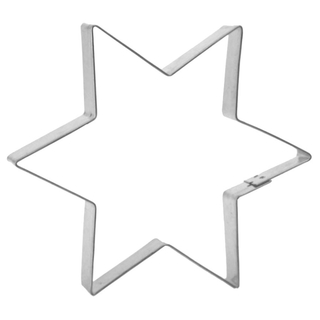 Ausstecher Lebkuchenform Stern 6zackig Keksausstecher Plätzchenform, Weißblech, ca. 12 cm