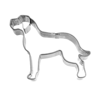 Ausstecher Hund Dogge mit Prägung Keksausstecher Plätzchenform, ca. 7.7 cm, Edelstahl, rostfrei