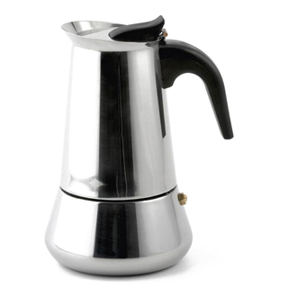 Espressokocher Kaffeekocher Moccakocher für 4 Tassen, Edelstahl, ca. 10.5 x 16.5 cm, Boden Ø ca 8.5 cm