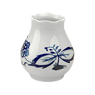 Zwiebelmuster Triptis A Vase Veilchenvase Blumenvase Tischvase festoniert gewellter Rand, Thüringer Porzellan, ca. 5.5 x 6 cm, ca. 0.1 l, ca. 2 cm Öffnung