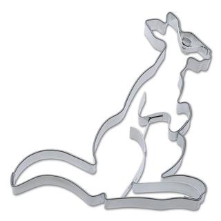 Ausstecher Känguru mit Prägung Keksausstecher Plätzchenform, Edelstahl rostfrei, ca. 11.6 cm