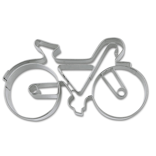 Ausstecher Fahrrad Rennrad Drahtesel mit Prägung Keksausstecher Plätzchenform, Edelstahl rostfrei, ca. 9 cm